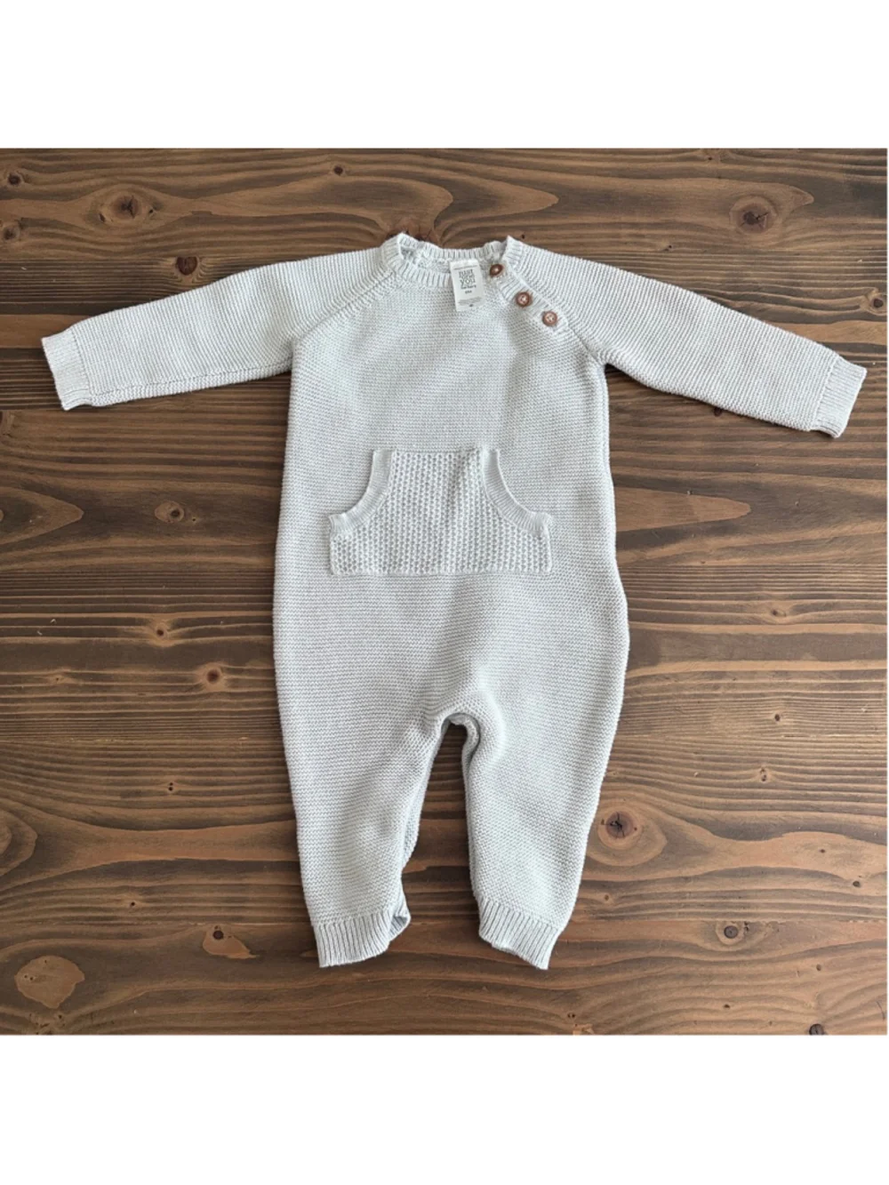 Carters Baby Footie 6M Gray Knit One Piece Sleeper Cozy Infant Outfit